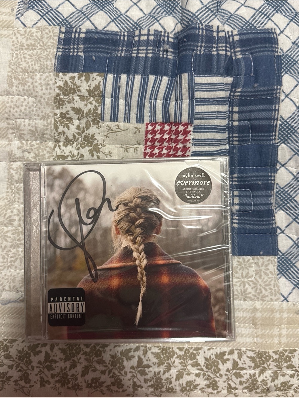 Signed 'Evermore' CD - Blue/White Cover, Taylor Swift